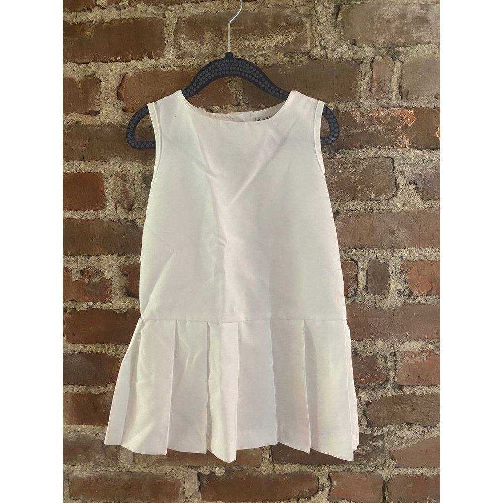 Vintage White Tennis Dress Drop Waist Pleated "Fashionland" 4T